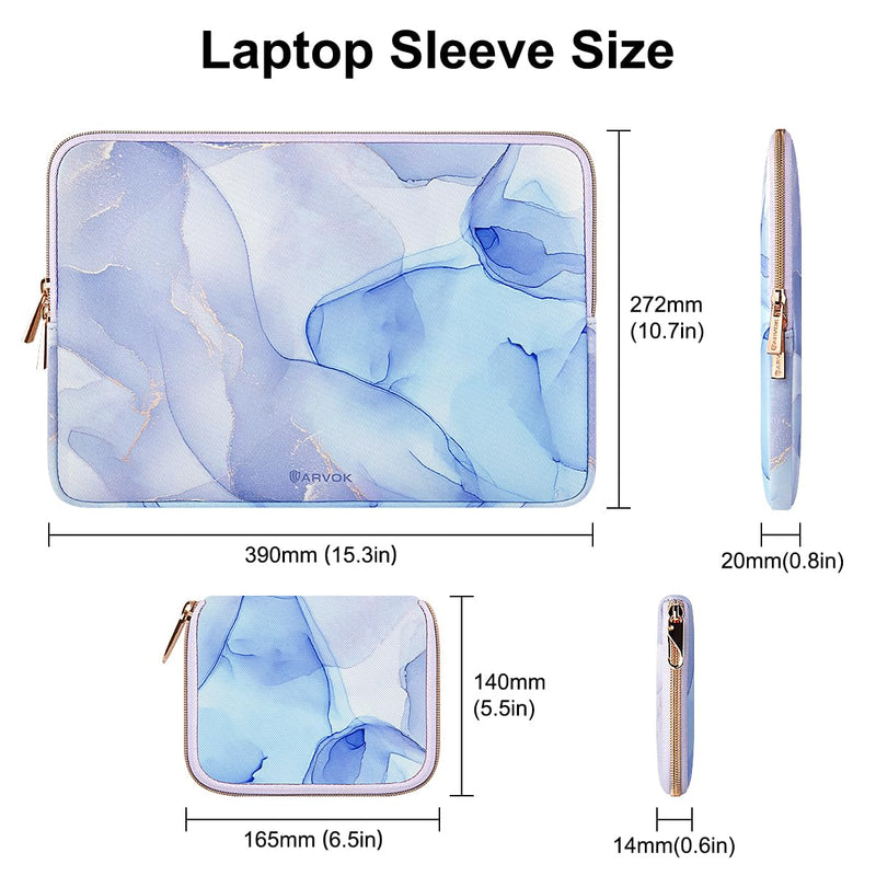 [Australia - AusPower] - ARVOK 15 15.6 16 inch Laptop Sleeve for MacBook Pro 15 inch/MacBook Pro 16 inch Water-Resistant Laptop Case Notebook Computer/Tablet Pouch Cover for HP/Dell/Lenovo/Asus/Acer/Samsung with Extra Bag 15-15.6 inch Blue Ink Painting 