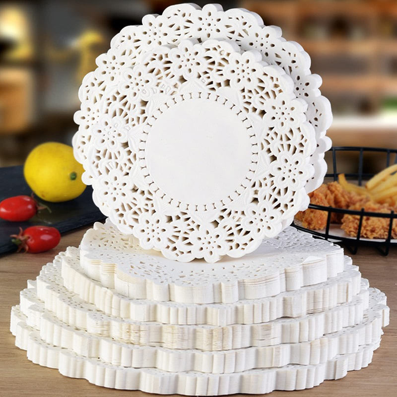 [Australia - AusPower] - White Lace Paper Doilies for Wedding, Birthday, Cakes, Desserts, Tableware Food Decoration,pack of 100(12.5inch Round) White 12.5INCH 