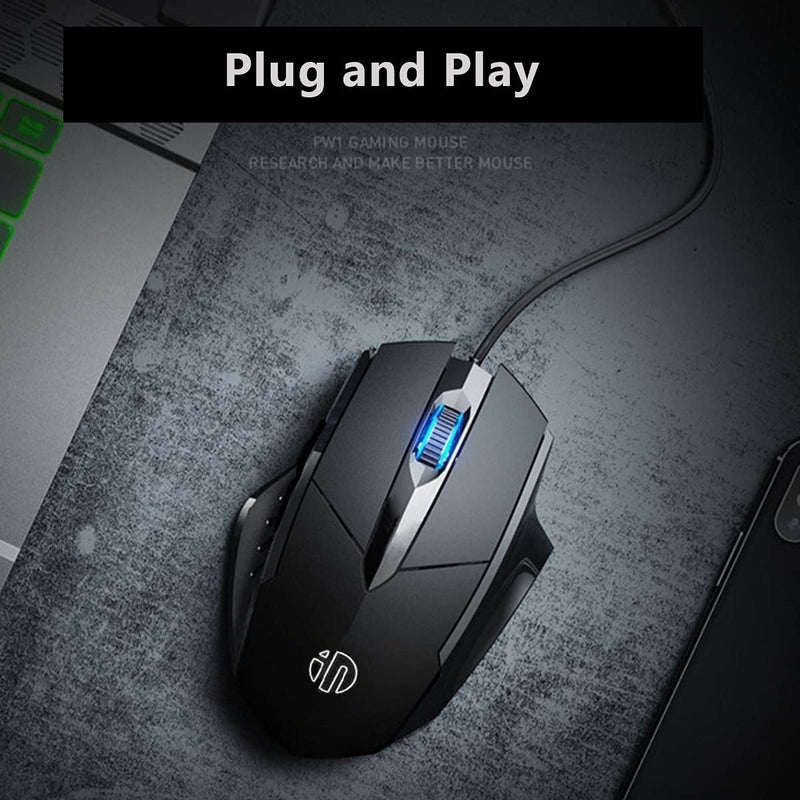 [Australia - AusPower] - USB Computer Mouse Wired, Silent Click Corded Mouse 3-Button Wired Optical Mouse, Office and Home Mice, Ergonomic Shape for Windows Computers, Macs, Desktops and Laptops 