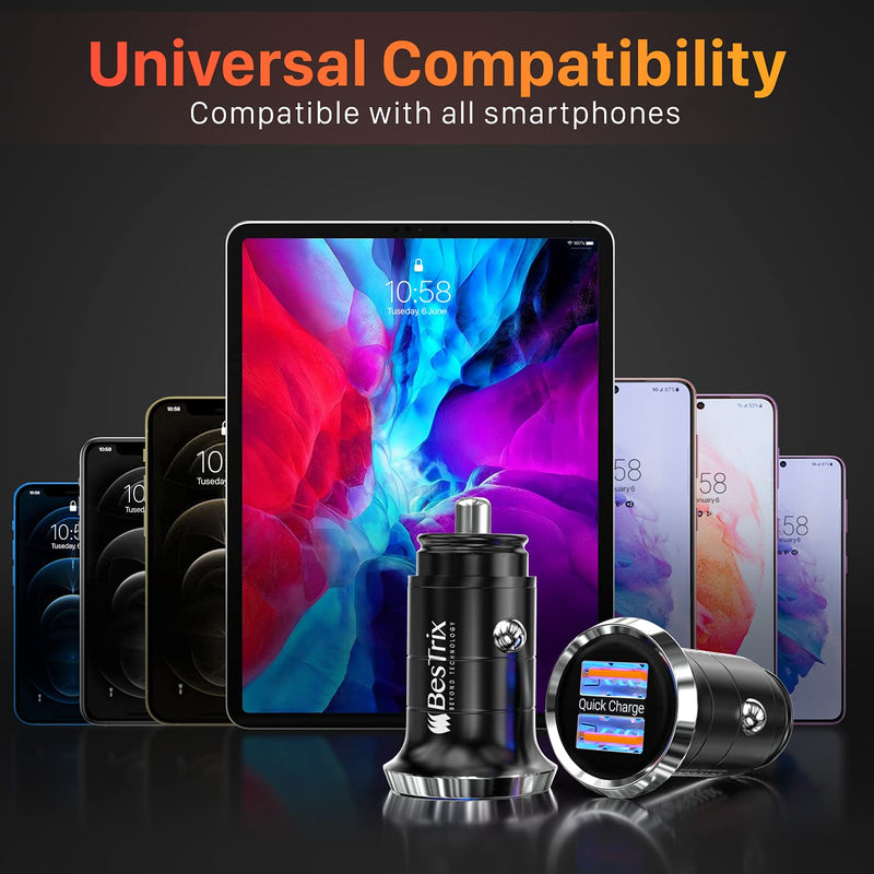[Australia - AusPower] - Bestrix Car Charger, Dual Port USB Quick Charge 4.0, 5A/30W Fast Charging, Car USB Charger Adapter, Compatible with Any iPhone/iPad/Samsung Galaxy S10 S9 S8 S7 S6 Note LG Nexus x1 