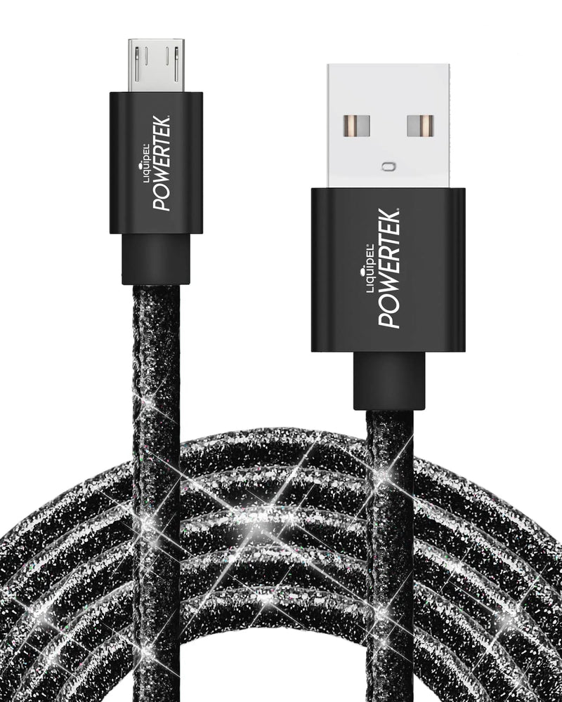 [Australia - AusPower] - Liquipel Powertek Micro USB Charger Cable for Cell Phones & Electronic Devices, 6FT (Black) Black 