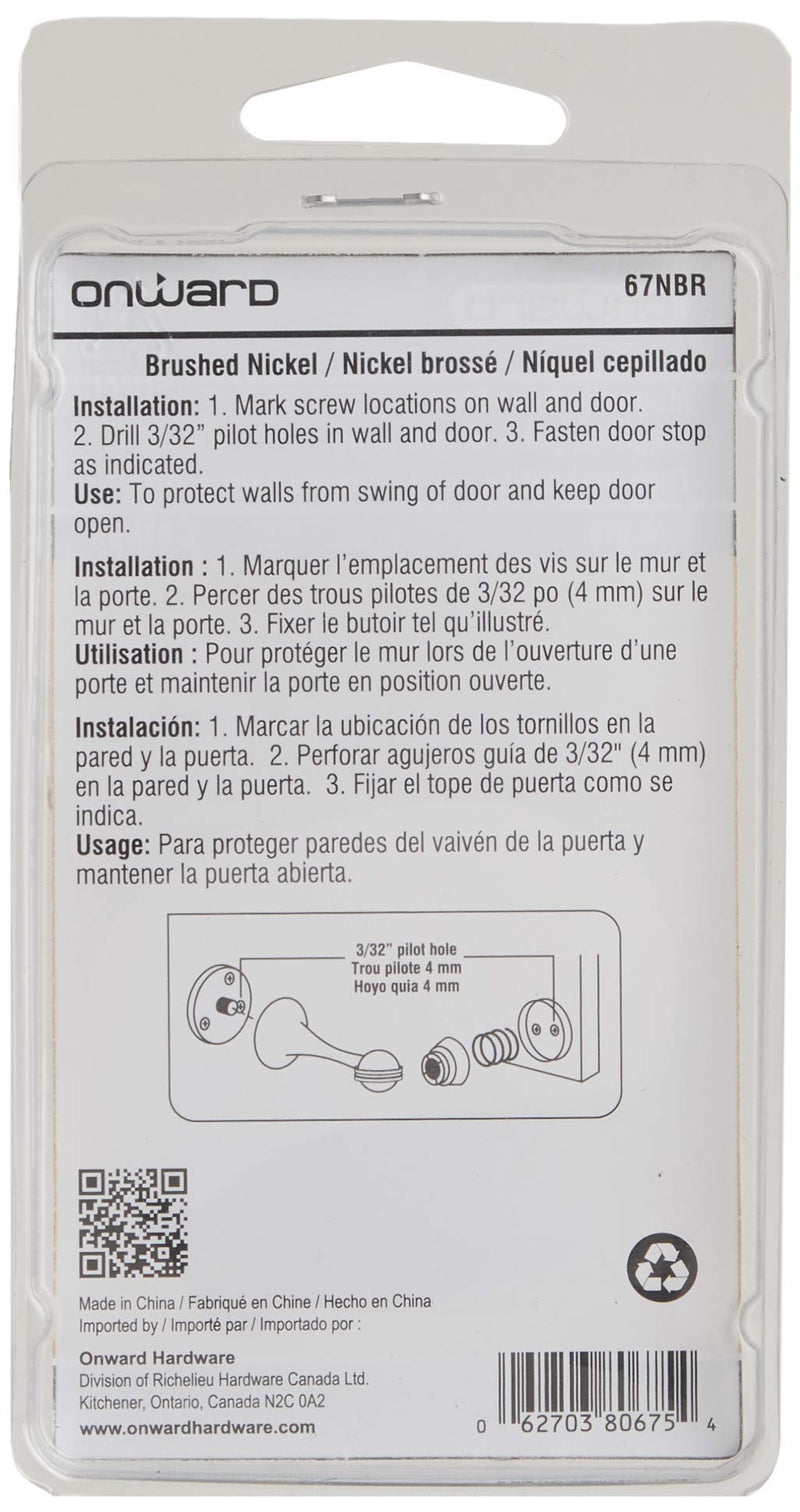 [Australia - AusPower] - Richelieu Hardware 67NBR Onward 3-in (76.2 mm) Magnetic Door Stop, Brushed Nickel 
