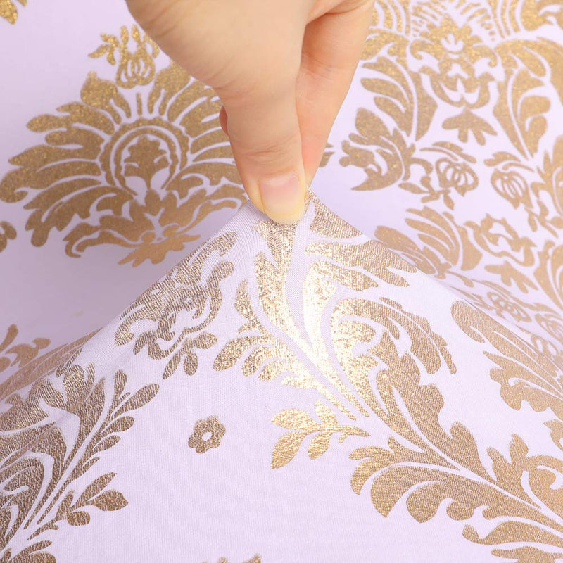 [Australia - AusPower] - Desirable Life Pack of 1 Dining Chair Covers Bronzing Gold Flower Print Removable Washable Spandex Stretch Decorative Chair Slipcovers Set for Party Wedding Home Decorations - Gold+White 