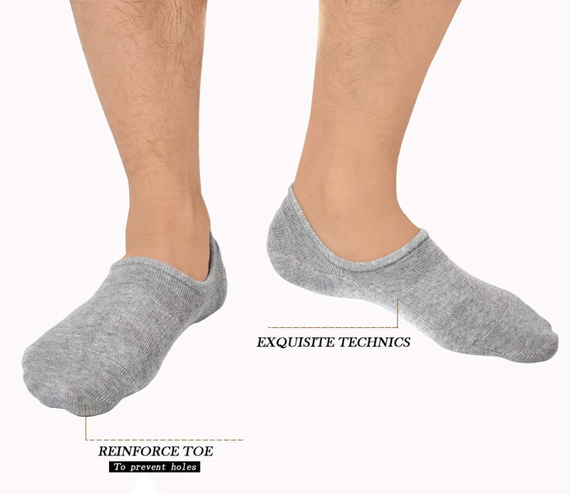 [Australia - AusPower] - Jormatt Mens Cotton Low Cut No Show Socks With Non-Slip Grips, 6 Pairs 8 Pairs 6 Pairs,assorted 2 6-10 