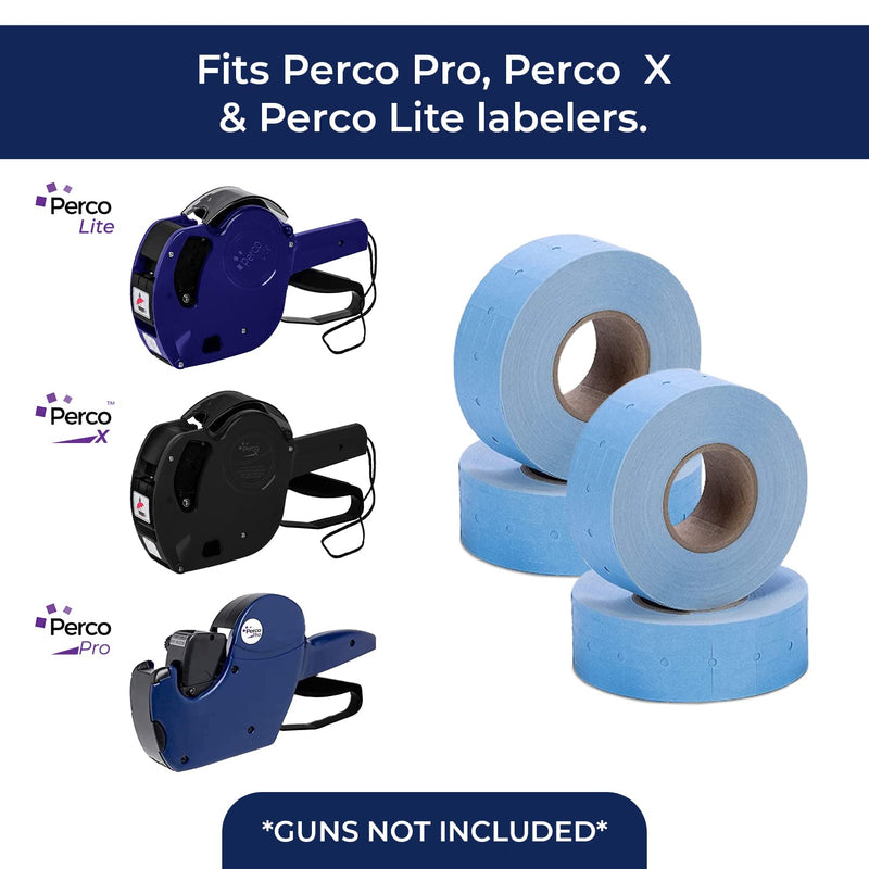 [Australia - AusPower] - Perco 1 Line Blue Labels - 1 Sleeve, 8,000 Blank Pricing Labels for Perco 1 Line Price and Date Guns Perco 1 Line "Blue" 