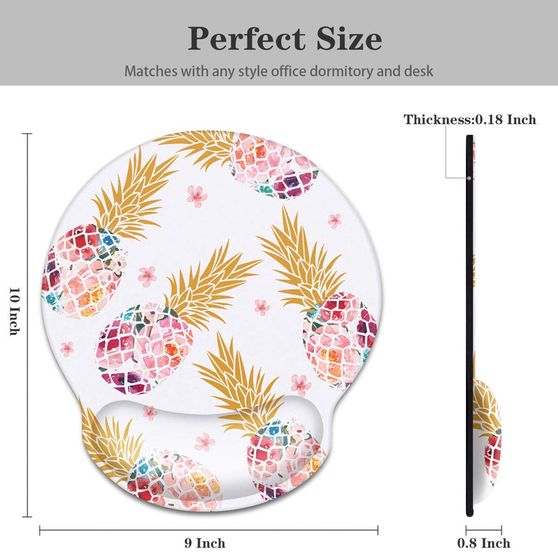 [Australia - AusPower] - Ergonomic Mouse Pad with Wrist Support, WAVEYU Cute Design Mouse Pad for Women Non-Slip Rubber Base Mousepad for Desk Laptop Gaming Working Computers Laptop Easy Typing & Pain Relief, Pink Pineapple 