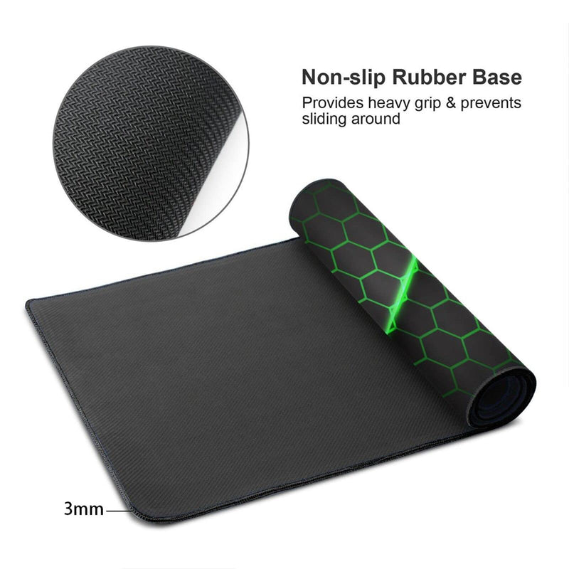 [Australia - AusPower] - Abstract Green and Black Cool Futuristic Mouse Pad Gaming XL Large Mousepad Desk Mat Long Extended Big Keyboard Pads Table Accessories for Gaming and Office Pc Laptop Computer 31.5 X 11.8 Inch Abstract Green And Black Cool Futuristic One Size 