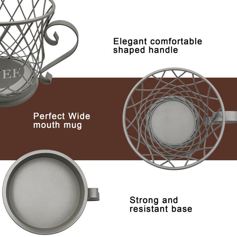 [Australia - AusPower] - MFBJXC Coffee Pods Storage Basket, Coffee Pod Capsule Storage Holder for 35 K Cup Organizer, Coffee Basket Decor for Coffee Bar Countertop-Sliver Sliver 