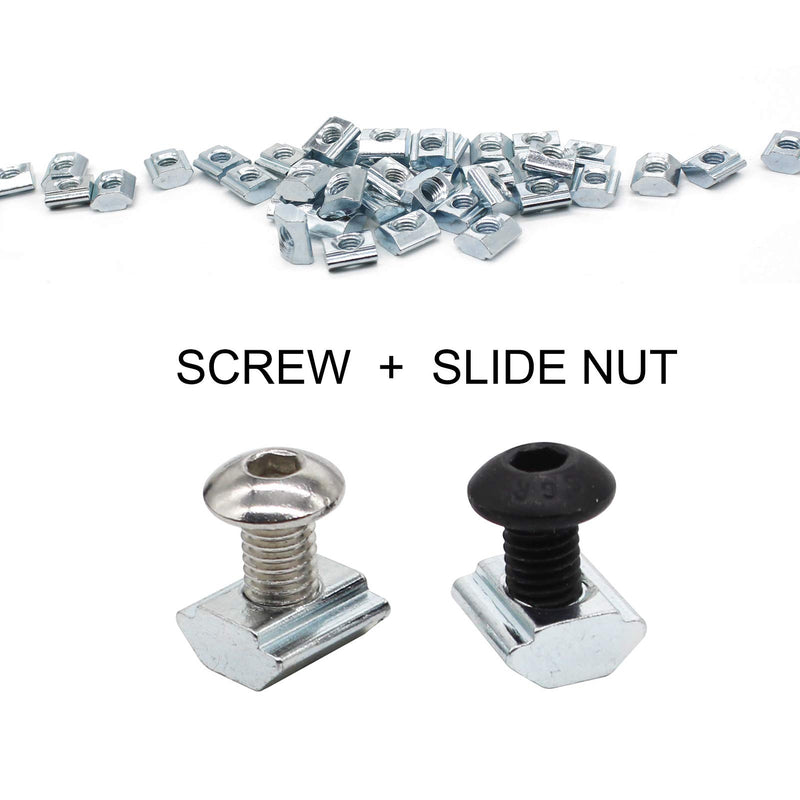 [Australia - AusPower] - 40pcs M5 Slide in T Nut Tee Sliding Nut Nut for Aluminum Extrusion with Profile 2020 Sereis Slot 6mm 