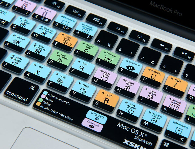 [Australia - AusPower] - XSKN Mac OS X Shortcut Silicone US and EU Common Version Keyboard Skin Cover for 2015 and Before 2015 Released MacBook Air Pro 13 15 17 Inch A1278 A1286 A1297 A1342 A1369 A1398 A1425 A1466 A1502 A1314 
