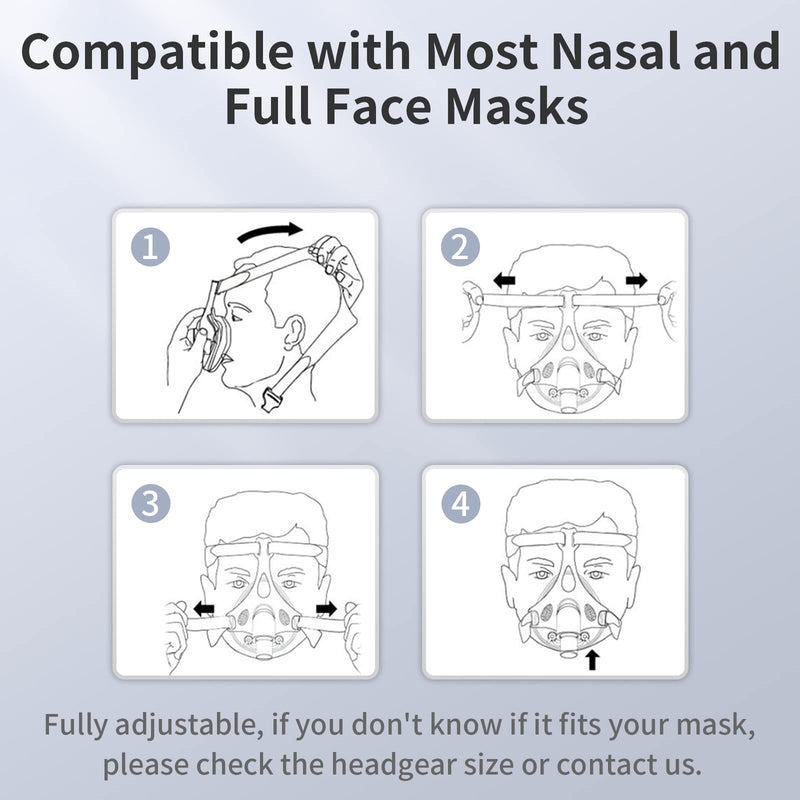 [Australia - AusPower] - Headgear Strap Replacement CPAP Mask Strap Compatible with Most Nasal and Full Face Sleep Apnea Masks, Durable Stretchy Material, Medium (Headgear Only) 