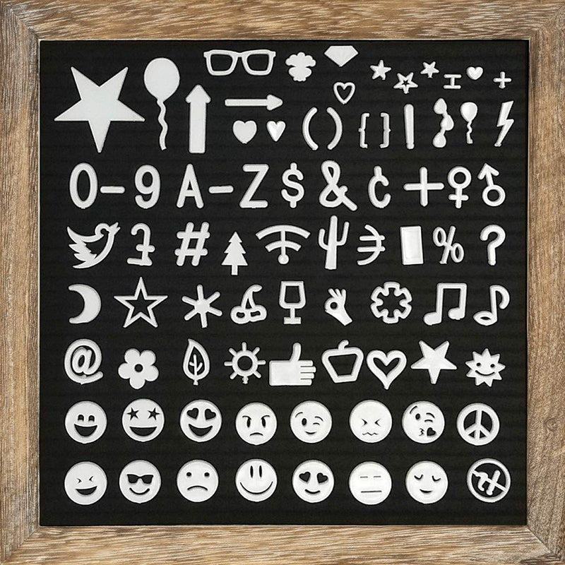 [Australia - AusPower] - Felt Letter Board Letters Numbers 10x10 Inch - First Day of School Board, Message Board Classroom Decor, Announcement Board Letters, Rustic Home Decor Sign Board Changeable Letters, Letterboard Black Felt Brown Frame 