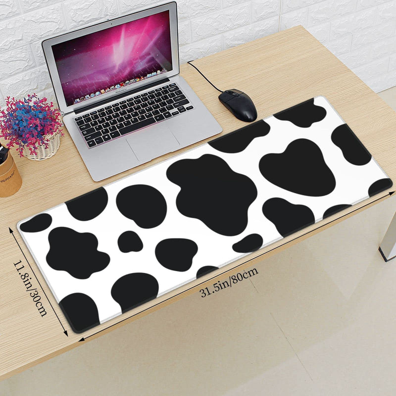 [Australia - AusPower] - Cow Print Gaming Mouse Pad Non Slip Large Mousepad Stitched Edge Rubber Base Desk Mat for Laptop PC Computer Cow Print One Size 