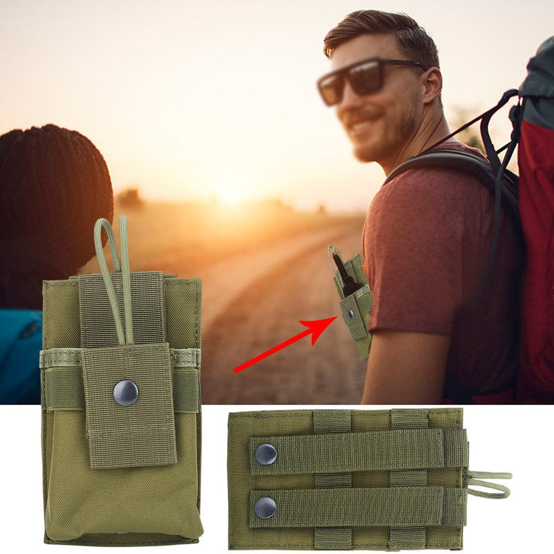 [Australia - AusPower] - Alomejor 1Pc Walkie Talkie Bag Pouch Portable Radio Holder Case Multi-Function Pouch Case Holder for GPS Phone Two Way Radio Walkie Talkie Army Green 