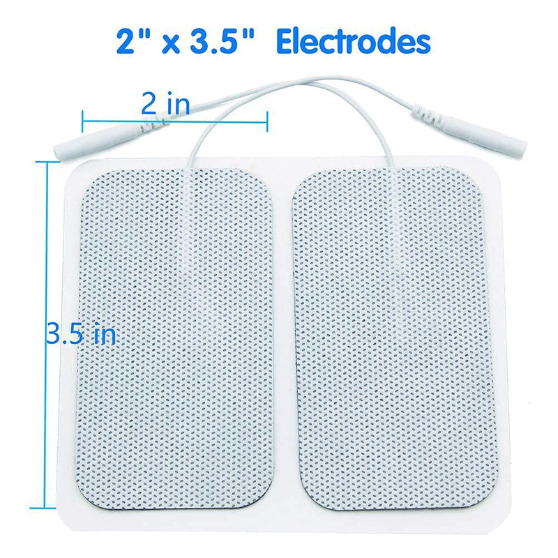 [Australia - AusPower] - TENS Unit Replacement Pads, 40 Pcs 2" x 3.5" TENS Unit Pads, Large Rectangular Electrodes Pads for Electrotherapy EMS Massager 