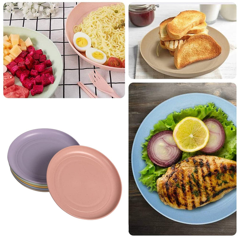 [Australia - AusPower] - CAMBUY Wheat Straw Plates Lightweight Unbreakable Dinner Dishes Plates Set Non-Toxin Dishwasher & Microwave Safe BPA Free and Healthy for Kids Children Toddler & Adult (Small 6 Pack 5.9') Small 6 Pack 5.9' 