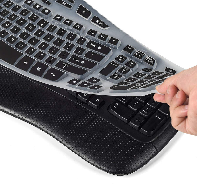 [Australia - AusPower] - CaseBuy Keyboard Cover Compatible with Logitech K350 MK550 MK570 Wireless Wave Keyboard Accessories, K350 MK550 Keyboard Silicon Protector Skin, Black 