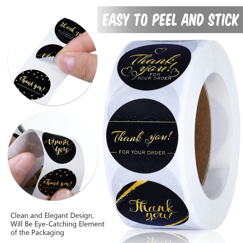 [Australia - AusPower] - 1120 Pieces Thank You Cards and Stickers Set, Include 120 Thank You Business Card 1000 Thank You Roll Labels Thank You for Supporting My Small Business Stickers Cards Package Insert (Fresh Style) Fresh Style 
