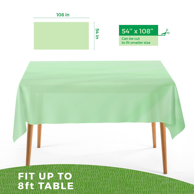[Australia - AusPower] - ANECO 100% Compostable Tablecloths for Rectangle Tables (54''x108'', 3 Count) - Green Disposable Rectangular Tablecloth - Anti-Plastic & Biodegradable Table Cover for Outdoor, Party, Picnic, Wedding Spring Green 54"x108" - Pack of 3 