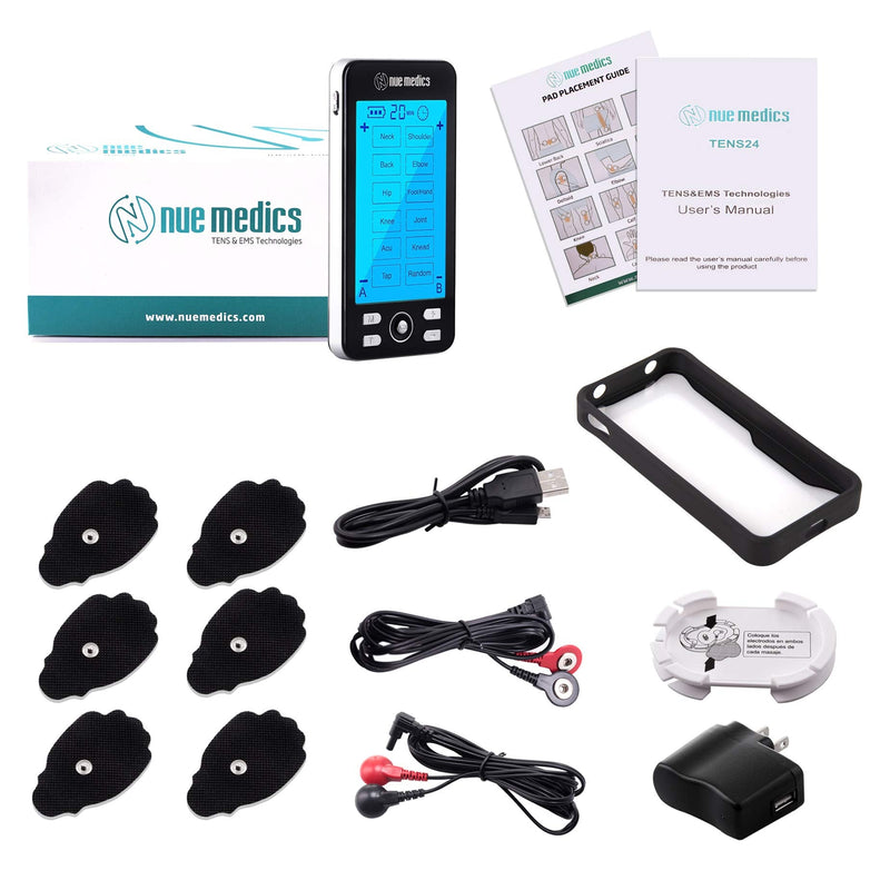 [Australia - AusPower] - Tens Unit Muscle Stimulator Rechargeable Tens EMS Device Machine with Constant Mode Electronic Pulse Massager for Pain Relief [Newest Model] with Snap On Case 