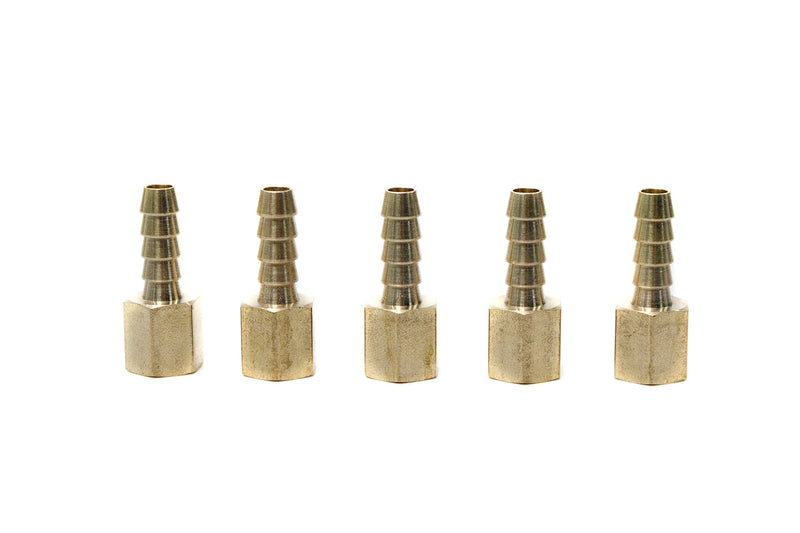 [Australia - AusPower] - LTWFITTING Brass Fitting Coupler 1/4-Inch Hose Barb x 1/8-Inch Female NPT Fuel Water(Pack of 5) 