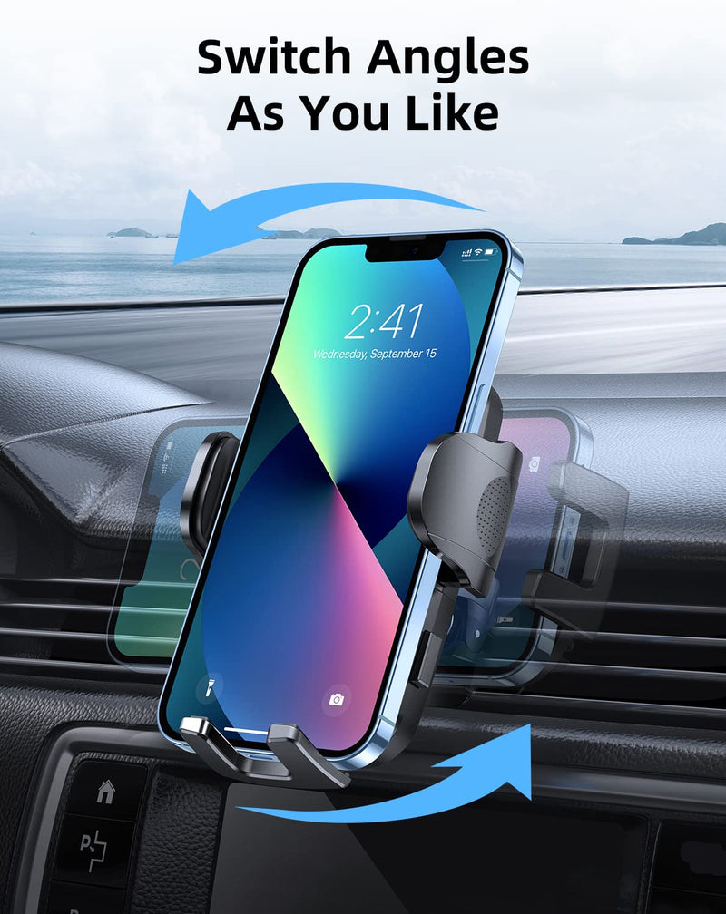 [Australia - AusPower] - Humixx Phone Mount for Car Vent Clip [Military-Grade Stability ＆ Anti-Drop] Car Phone Holder Mount Hands-Free Cell Phone Holder for Car Air Vent Clip for iPhone 13/11 Samsung Note ＆ All Phones Black 