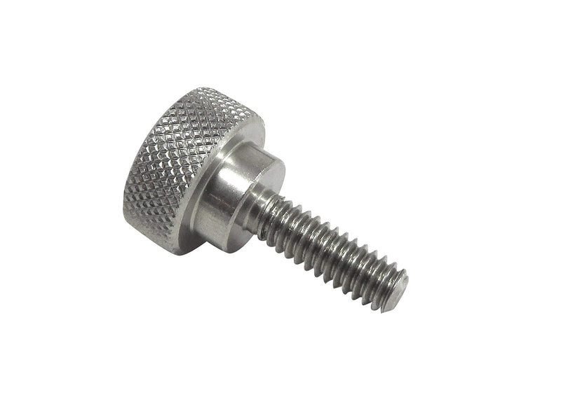 [Australia - AusPower] - 10 Pack 1/4-20 x 3/4 Inch Threads 303 Stainless Steel Diamond Knurled Thumb Screws Knobs with Straight Shoulders Right-Hand Threads SAE Flat Tip Uncoated 
