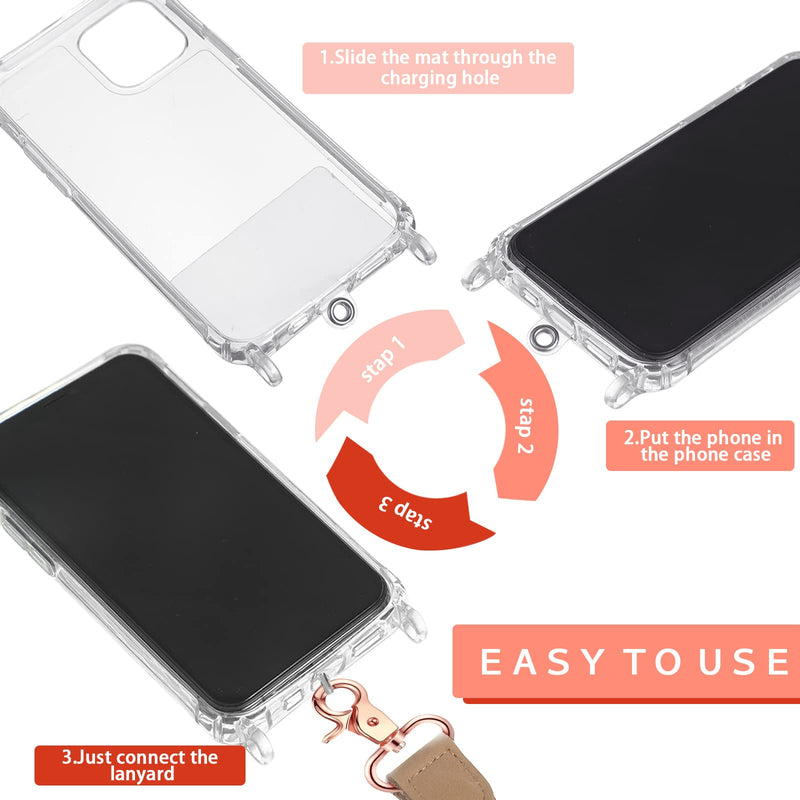 [Australia - AusPower] - Phone Lanyard Phone Strap Universal Crossbody Phone Lanyard Phone Holder Neck Strap and Wrist Tether with Clear Patches Compatible with Most Smartphones 