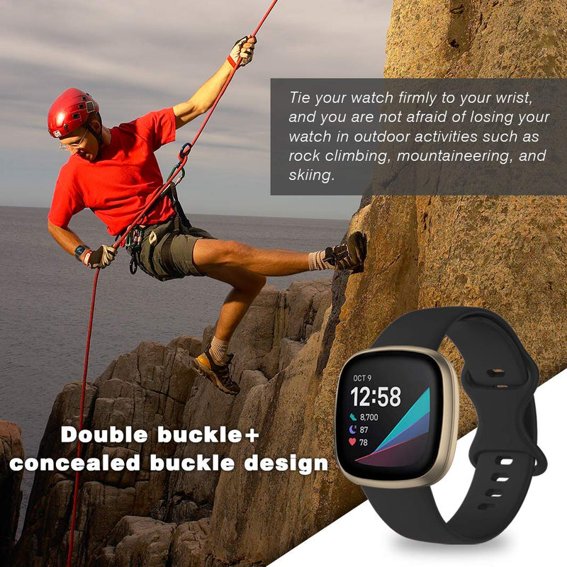 [Australia - AusPower] - Huadea 4 Packs Bands Compatible with Fitbit Sense/Versa 3, Soft Silicone Sport Strap Replacement Wristband for Fitbit Sense/Versa 3 Smart Watch 