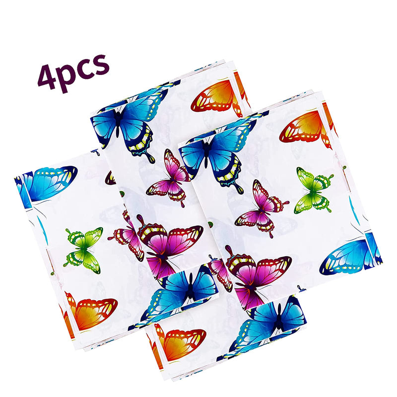 [Australia - AusPower] - Gocavo 4Pack Butterfly Table Covers for Girls Women Birthday Floral Party,Baby Shower Decorations or Family Parties and Bridal Shower Party Supplies,51x86 Inches 