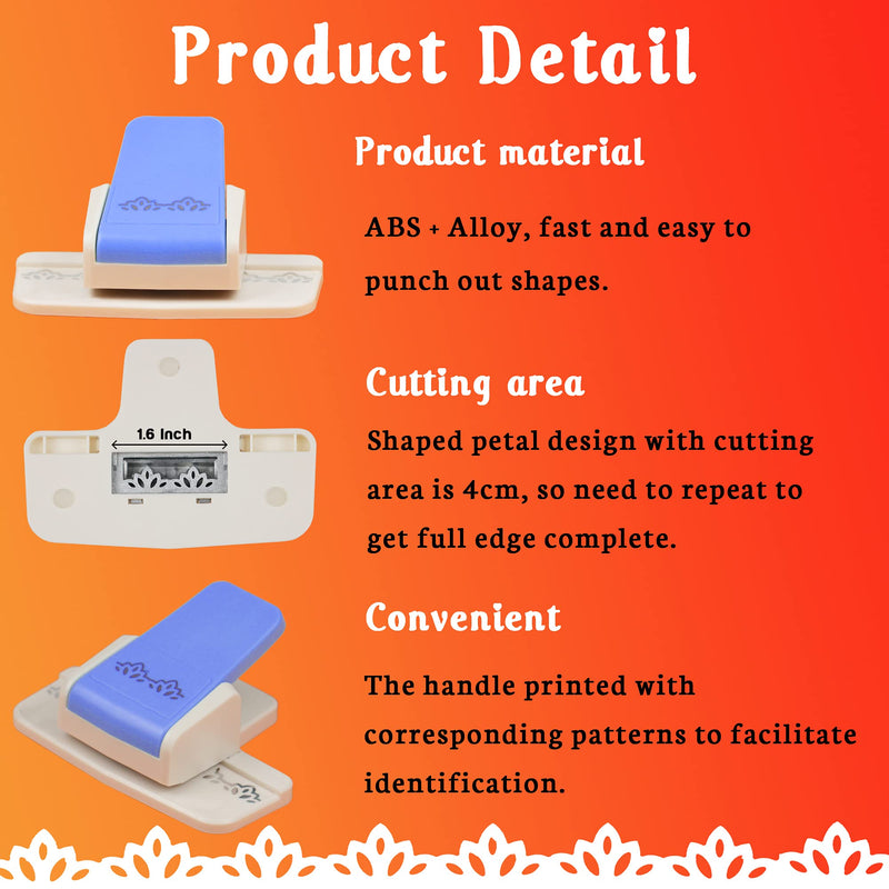 [Australia - AusPower] - ECOHU Border Punch, Border Edge Craft Punch, Flower Design Embossing Punch, Tools Edge Punch for Scrapbooking, Wedding Cards, Decoration and DIY Arts. (Patten-1) Patten-1 