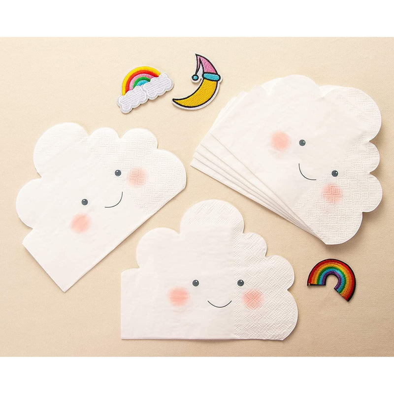 [Australia - AusPower] - White Cloud Paper Napkins for Baby Shower (6.3 x 5.1 In, 50 Pack) 