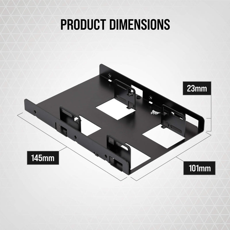 [Australia - AusPower] - Corsair Dual SSD Mounting Bracket (3.5” Internal Drive Bay to 2.5", Easy Installation) Black Dual SSD Mount 