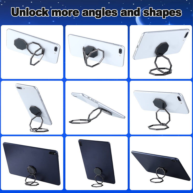 [Australia - AusPower] - 3 Pieces Cellphone Ring Holder Foldable Finger Kickstand 360° Rotation Cell Phone Stand Adjustable Phone Holder for Desk, Magnetic Car Mount, Phone Back Grip, 3 Colors 