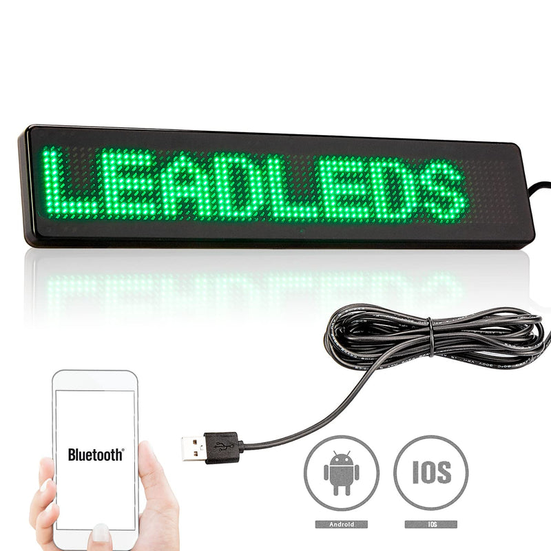 [Australia - AusPower] - Leadleds Scrolling LED Car sign Message Board App Programmable for Car, Shop, Store (Green) Green 