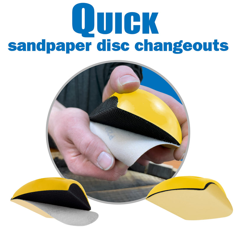 [Australia - AusPower] - 5 inch Sanding Mouse Hook and Loop Sanding Block. Ideal For Woodworking, Furniture Restoration, Home and Automotive Body. Hand Sander Accepts Standard Orbital Sanding Discs w/Hook and Loop Backing 