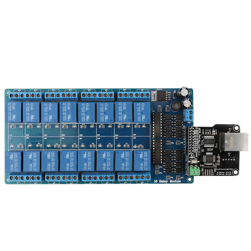 [Australia - AusPower] - Bewinner Ethernet Control Module,16-Channel Relay Module,RJ45 Interface,Ethernet TCP/IP Relay On-Off Output Relay Module Board for Smart Home Control 