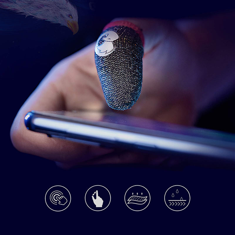 [Australia - AusPower] - LICHIFIT Gaming Finger Gloves Sweat Proof Touch Screen Finger Cover Sleeve Non-Slip for Mobile Game 