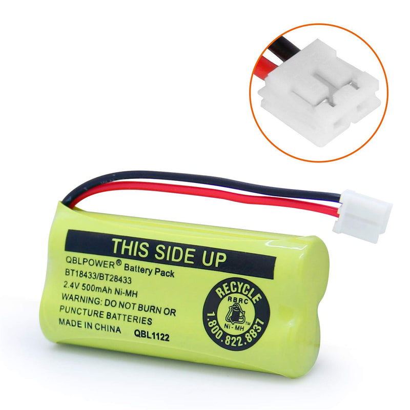 [Australia - AusPower] - QBLPOWER 2.4V Rechargeable Battery Compatible with AT&T Vtech Phones BT18433 BT184342 BT28433 BT284342 BT-8300 BATT-6010 BT1011 BT1018 BT1022 BT1031 89-1326-00-00/89-1330-01-00/CPH-515D(Pack of 2) 