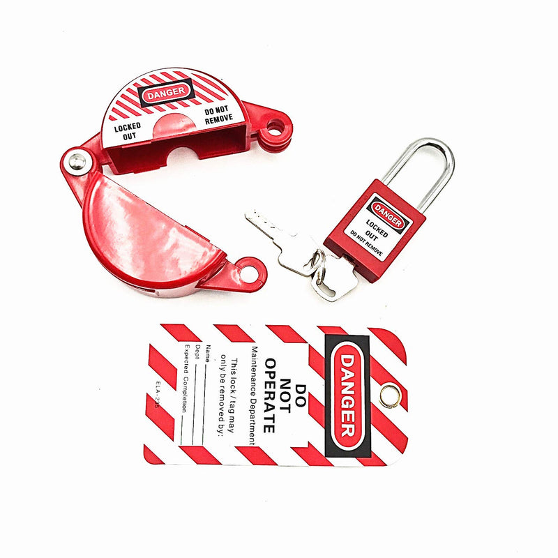 [Australia - AusPower] - SAFBY Gate Valve Lockout for 1 inch to 2.5 inch, with Red Safe Padlock and Tag, Standard for Various Gas Storage Tanks, Gate Valves 