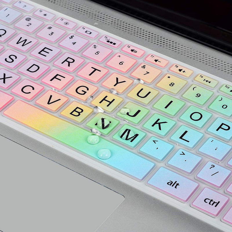[Australia - AusPower] - Keyboard Cover for HP Pavilion X360 14" & HP Laptop 14 14-dq 14-fq 14-dk 14m-dh 14-cd/ce/cf Series 14-cf0006dx/cf0012dx 14-dk0002dx 14-dq0011dx/dq1037wm/dq1089wm 14-fq0040nr/fq0050nr Keyboard Skin Colorful Rainbow 