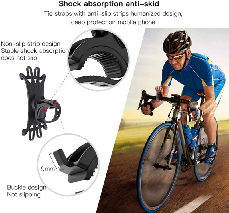 [Australia - AusPower] - Bicycle phone holder, 360°rotating universal bicycle phone holder, silicone bicycle phone holder, suitable for, iPhone11 Pro Max, Xs Max, X, XR, 8/8Plus, 7/7Plus, iPhone 6s/6s Plus, Galaxy, S9, S8, S7 