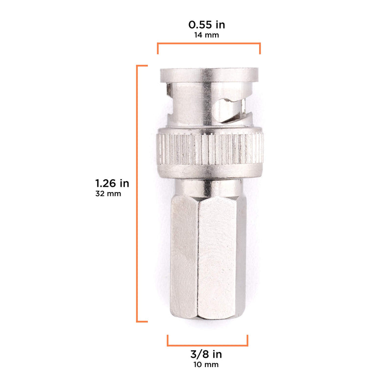 [Australia - AusPower] - THE CIMPLE CO RG6 Coaxial Cable Connector, Screw On (Twist On) - SDI, HD-SDI, CCTV, Security, Video Card, Camera, Solderless - RG6 - Pack of 10 10 Pack Silver RG6 