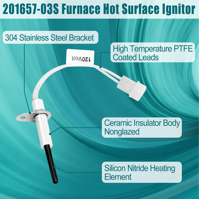 [Australia - AusPower] - 201657-03S Furnace Hot Surface Ignitor Compatible With Good-man Amana Janitrol Hot Surface Igniter Replace 201657-03,601TB, 20165702, 20165702S 0230K00001, IGN02004 