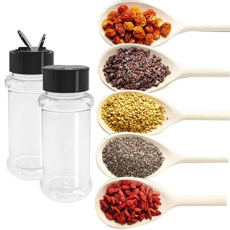 [Australia - AusPower] - 16 Pack 3.5 oz Plastic Spice Jars,Empty Seasoning Bottles Containers with Shaker Lids for Storing Spice,Salt,Herbs,Powder 