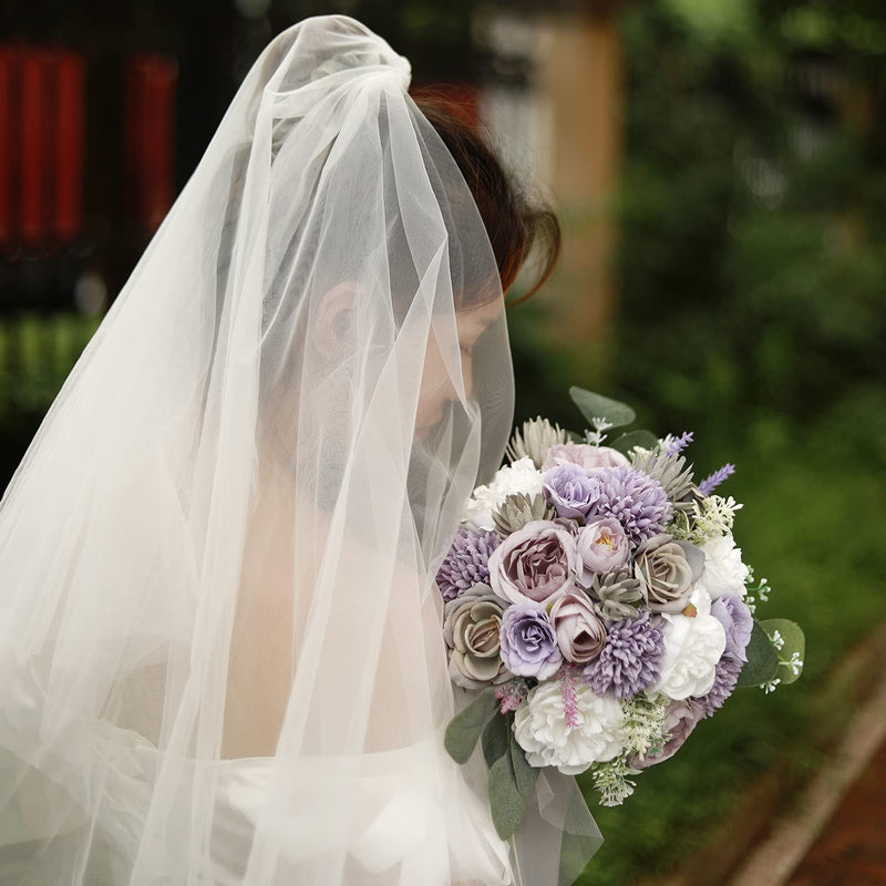 [Australia - AusPower] - Serra Flora 18Heads Multi Use Artificial Flowers Combo for DIY Centerpieces Arrangements Wedding Bridal Bouquet Table Chair Decor Candle Holder Baby Shower Cake Decor Flower Strips Home Decor Forest Purple 
