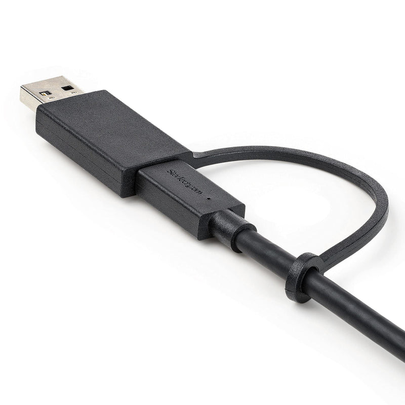 [Australia - AusPower] - StarTech.com 3ft (1m) USB-C Cable with USB-A Adapter Dongle - Hybrid 2-in-1 USB C Cable w/USB-A - USB-C to USB-C (10Gbps/100W PD), USB-A to USB-C (5Gbps) - Ideal for Hybrid Docking Station (USBCCADP) 