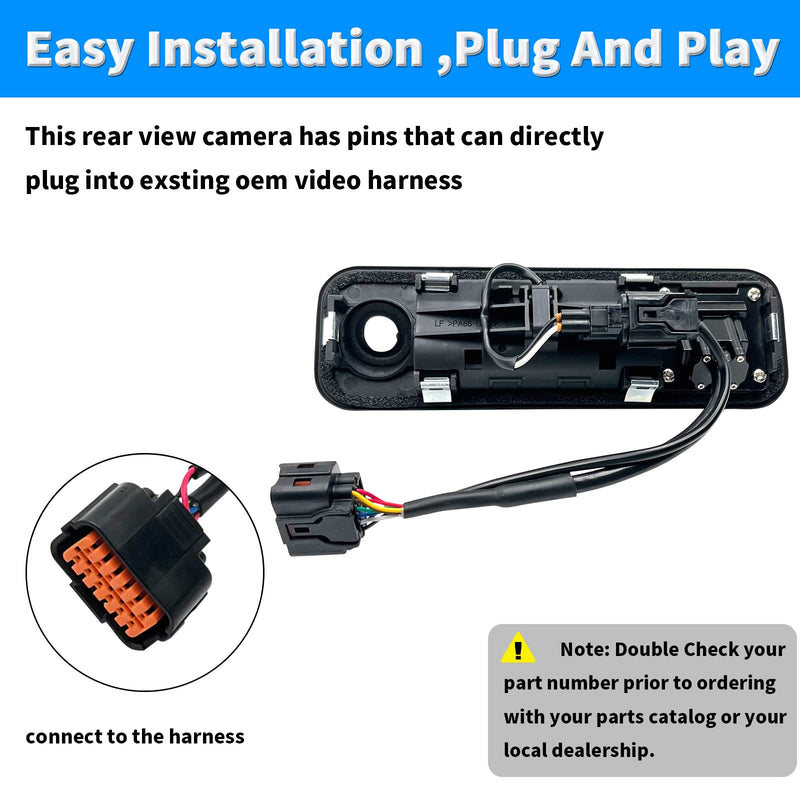 [Australia - AusPower] - Rear View Backup Camera Trunk Reverse Parking Cameras for Hyundai Sonata 2015-2017 Replaces 95760-E6201 95760E6201 