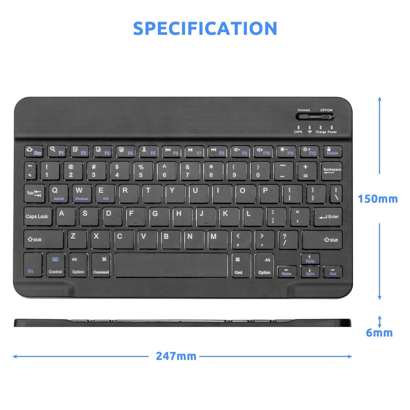 [Australia - AusPower] - Wireless Keyboard for Surface Go 2 (2020),Universal Slim Portable Bluetooth Keyboard Compatible with Surface Go 2 (2020) Keyboard with Built in Rechargeable Battery,Black 