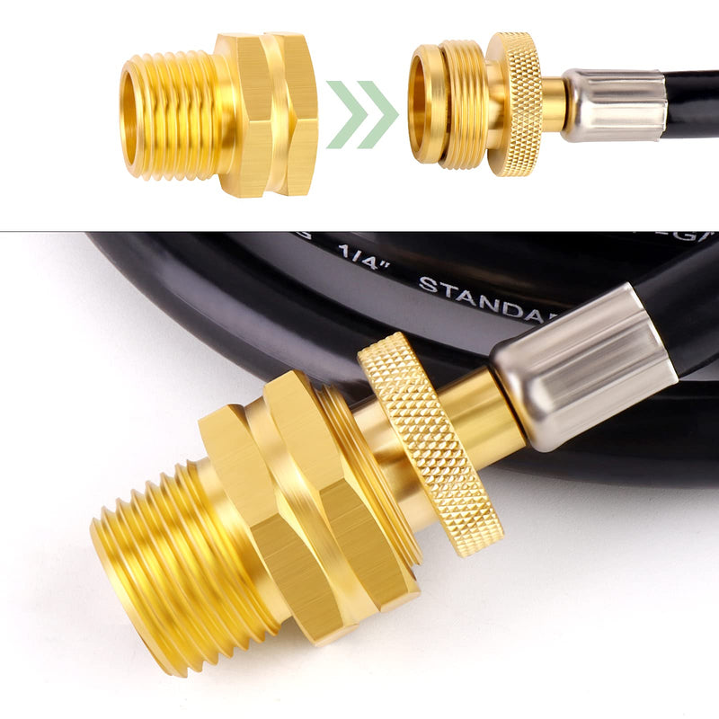 [Australia - AusPower] - TAISHER 6 PCS Brass 3/4" GHT Female x 3/4" NPT Male Garden Hose Fittings and Adapters With 4 PCS Black Garden Hose Washers 6PCS 3/4" Female x 3/4" MNPT 
